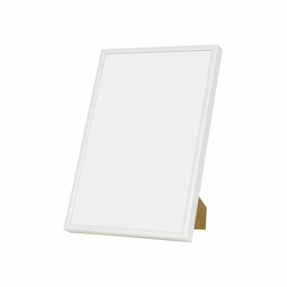 Hvid aluramme, blank, smal, 20 x 30 cm, Type 9006