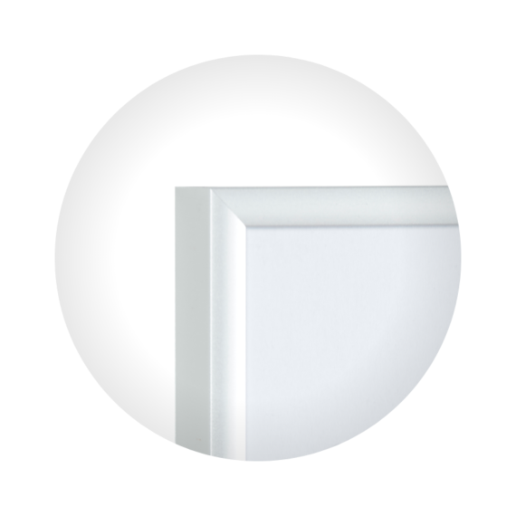 Hvid aluramme, blank, smal, 20 x 30 cm, Type 9006