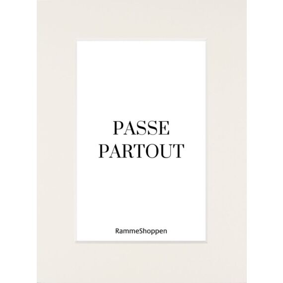 naturhvid passepartout i specialmål