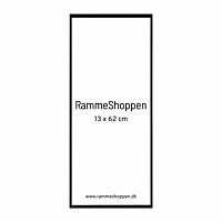 Sort aluramme, mat, smal, 13 x 62 cm, Type 672
