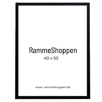 Sort MDF ramme, smal, 40 x 50 cm, Type 2012