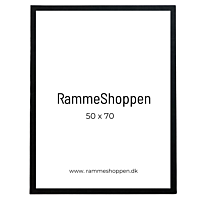 Sort MDF ramme, smal, 50 x 70 cm, Type 2012