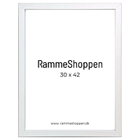 Hvid MDF ramme, smal, 30 x 42 cm, A3, Type 2112