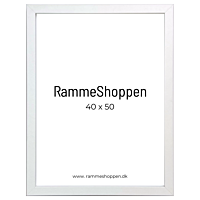 Hvid MDF ramme, smal, 40 x 50 cm, Type 2112