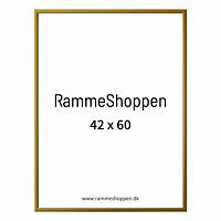 Guld aluramme, mat, smal - 42x60 (A2) cm - Type 9043