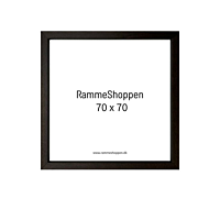Mørk brun træramme, smal, 70 x 70 cm, Type 830