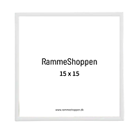 Hvid aluramme, blank, smal, 15 x 15 cm, Type 9006