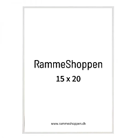 Hvid aluramme, blank, smal, 15 x 20 cm, Type 9006