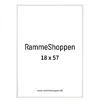 Hvid aluramme, blank, smal, 18 x 57 cm, Type 9006 