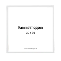 Hvid aluramme, blank, smal, 30 x 30 cm, Type 9006