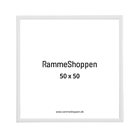 Hvid aluramme, blank, smal, 50 x 50 cm, Type 9006