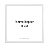 Hvid aluramme, blank, smal, 60 x 60 cm, Type 9006