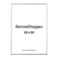 Hvid aluramme, blank, smal, 60 x 80 cm, Type 9006