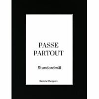 Passepartout, sort med hvid kerne, standardmål