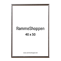 Sølvramme, aluminium, blank, smal, 40 x 50 cm,  Type 9013