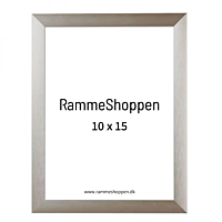 Sølvramme, grå champagne, aluminium, bred børstet, 10 x15 cm, Type 8982