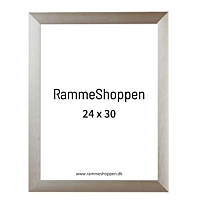 Sølvramme, grå champagne, aluminium, bred børstet, 24 x 30 cm, Type 8982
