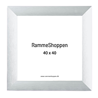 Sølvramme, grå champagne, aluminium, bred børstet, 40 x 40 cm, Type 8982