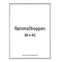 Sølvramme, mat, aluminium, smal, 30 x 42 cm, A3, Type 670