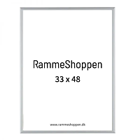 Sølvramme, mat, aluminium, smal, 33 x 48 cm, A3+, Type 670