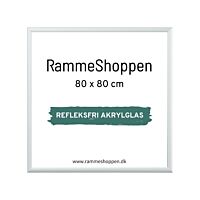 Sølvramme, refleksfri, mat aluminium, 80 x 80 cm, Type 670