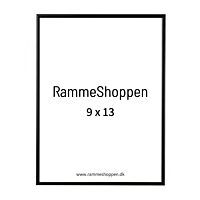 Sort aluramme, mat, smal  - 9 x 13 cm - Type 672