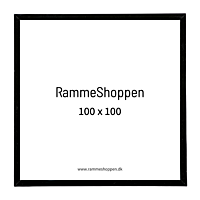 Sort aluramme, mat, smal, 100 x 100 cm, Type 672