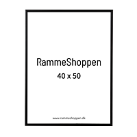 Sort aluramme, mat, smal, 40 x 50 cm, Type 672