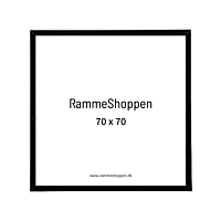 Sort aluramme, mat, smal, 70 x 70 cm, Type 672