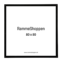 Sort aluramme, mat, smal, 80 x 80 cm, Type 672