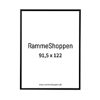 Sort aluramme, mat, smal, 91,5 x 122 cm, Type 672