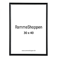 Sort ramme, Polywood, 30x40 cm