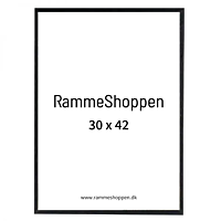 Sort træramme, smal, 30 x 42 cm, A3, Type 840