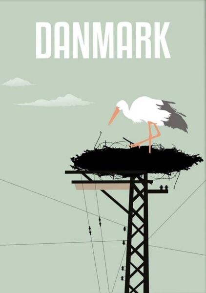 Danmark plakat i 50x70 cm|Køb online hos