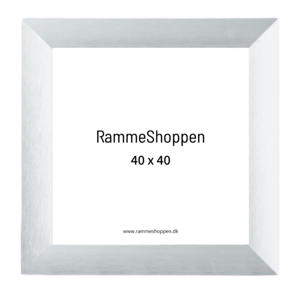 træthed Fyrretræ Excel 40x40 cm ramme - "champagne" bred børstet aluminium - PhoEco 8982