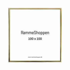 Guld ramme i 100x100 cm - Blank guld/messing aluramme 9012