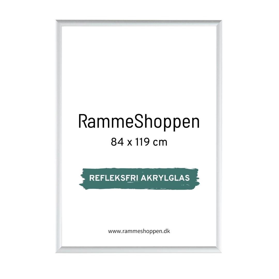 cm A0 | Refleksfri Sølvfarvet | RammeShoppen